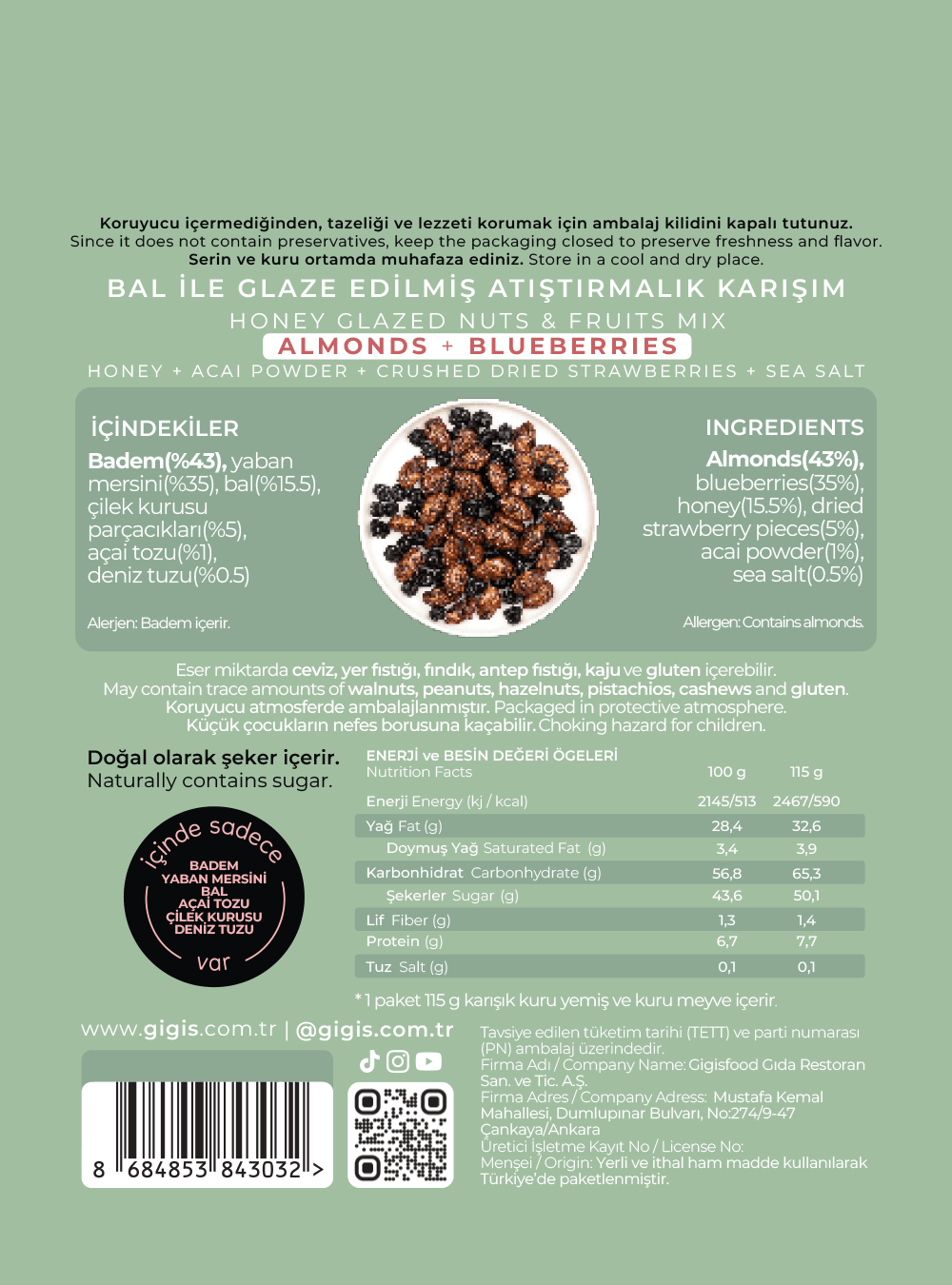 Açai Wild Berry Bal ile Glaze Edilmiş Crunchie Karışım