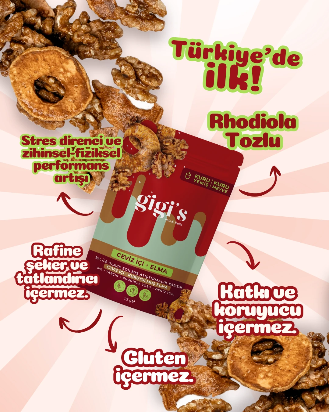 Apple Pie Bal ile Glaze Edilmiş Crunchie ( 4 adet )