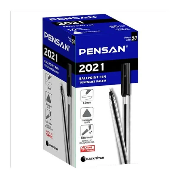 PENSAN 2021 ŞEFFAF ÜÇGEN TÜK.KALEM M 50li