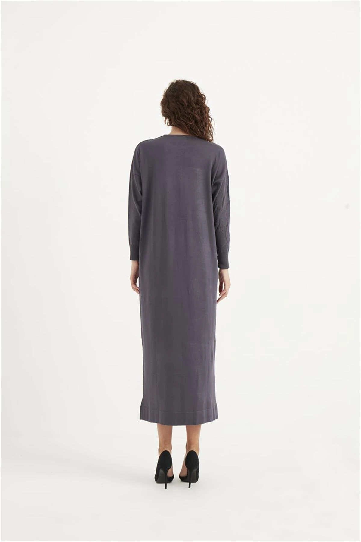 Side Merserize Elbise Antrasit