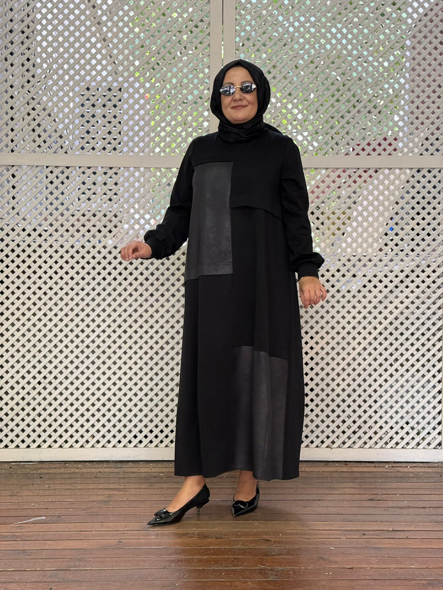 Parçalı Elbise Siyah