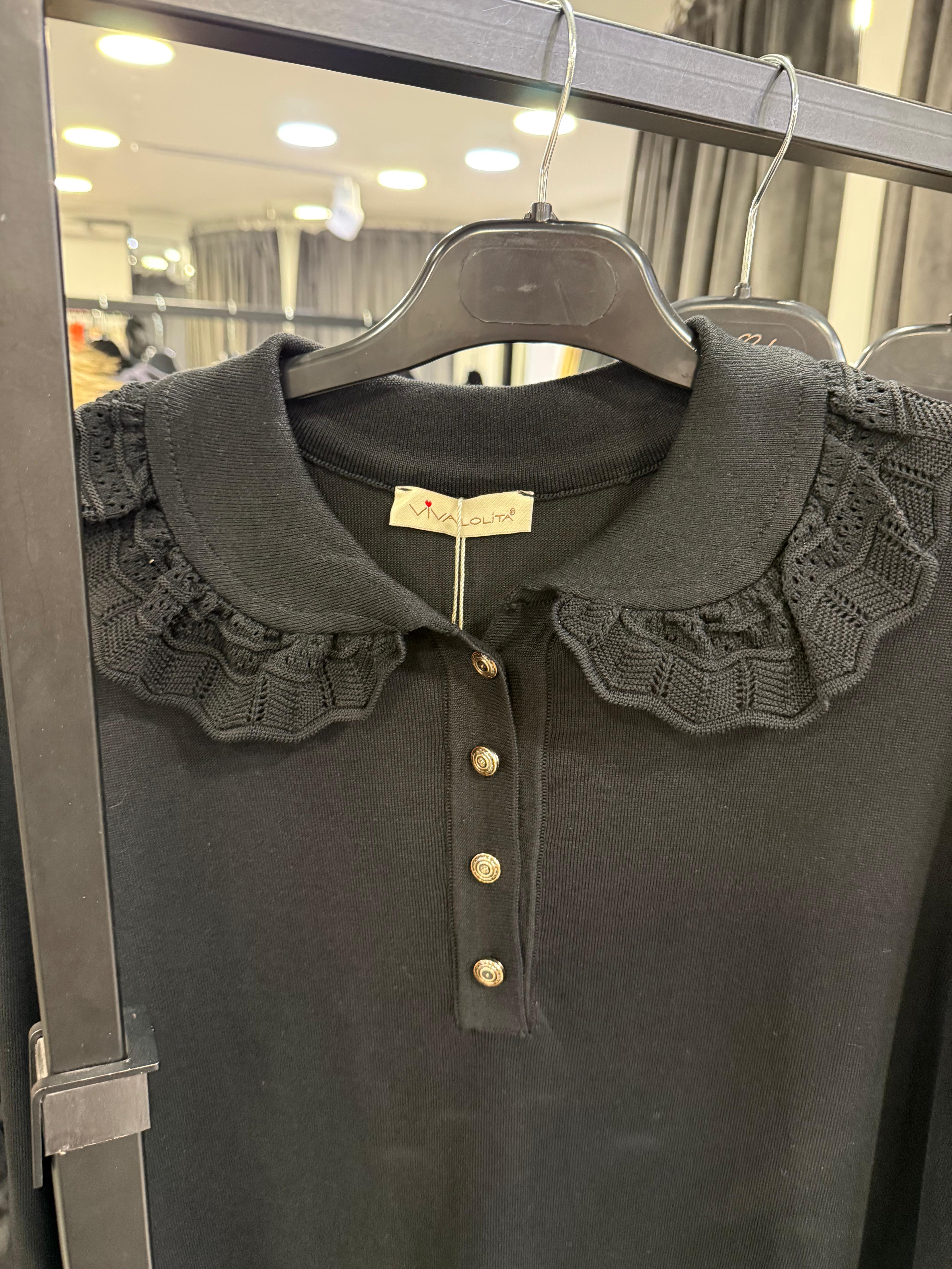 Dantel Yaka Merserize Elbise