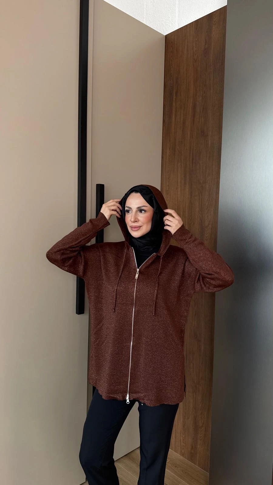 SİMLİ MERSERİZE HIRKA - Kahverengi