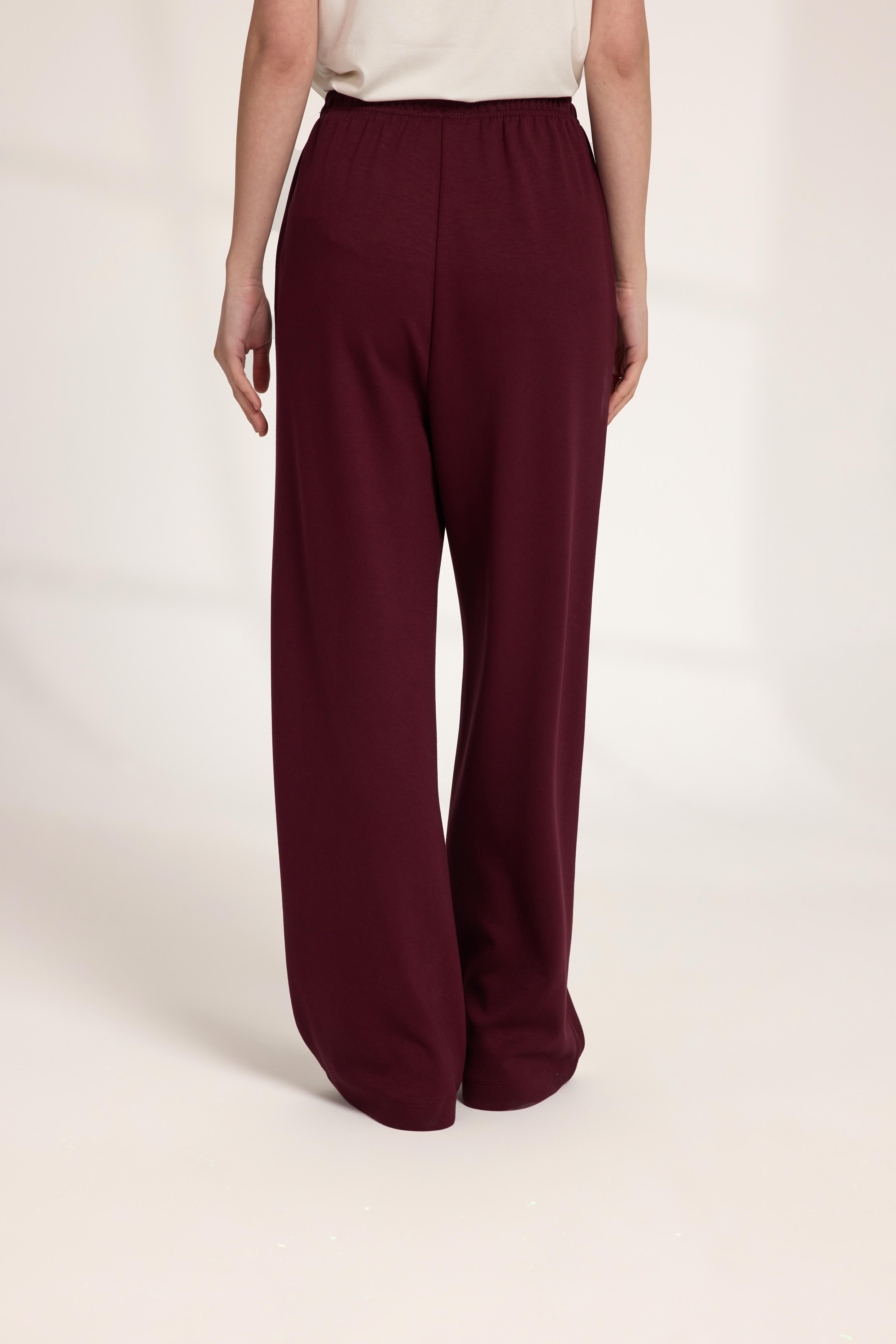 BAĞLAMALI BOL PAÇA PANTOLON BORDO