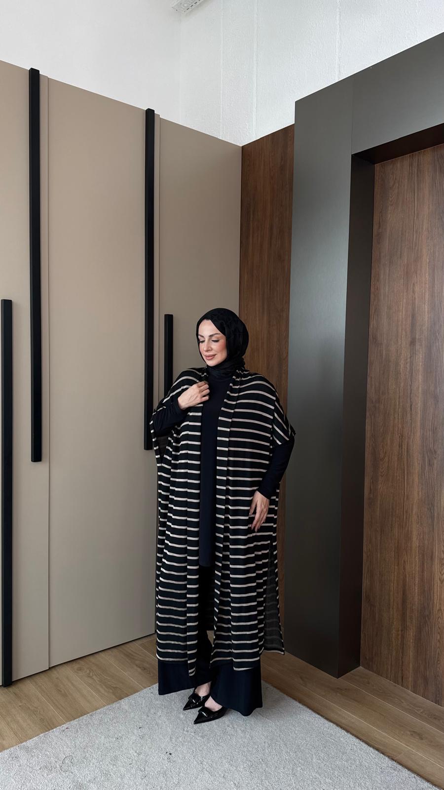 ÇİZGİLİ UZUN ÜÇLÜ TAKIM