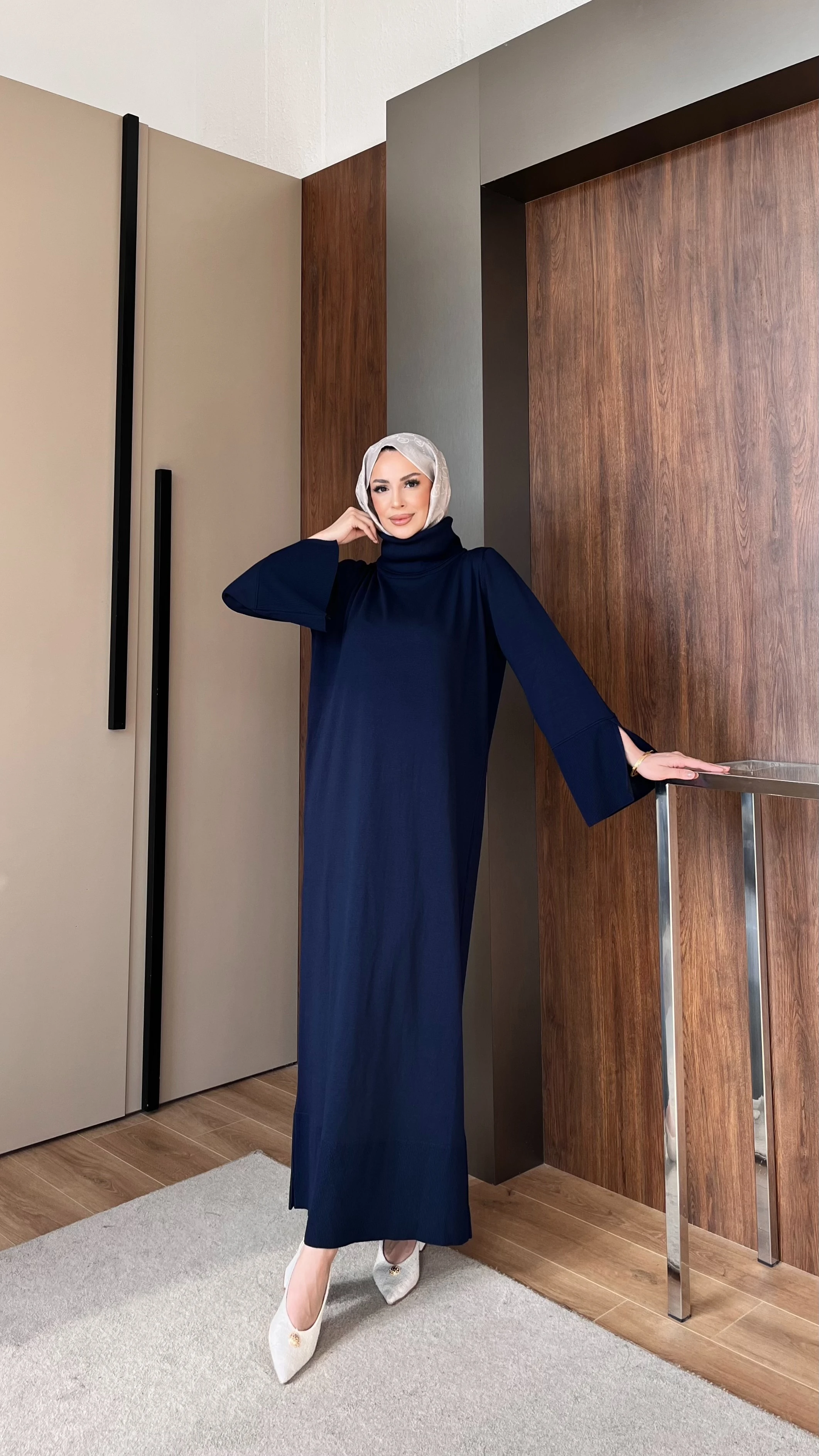 Degaje Yaka Merserize Elbise