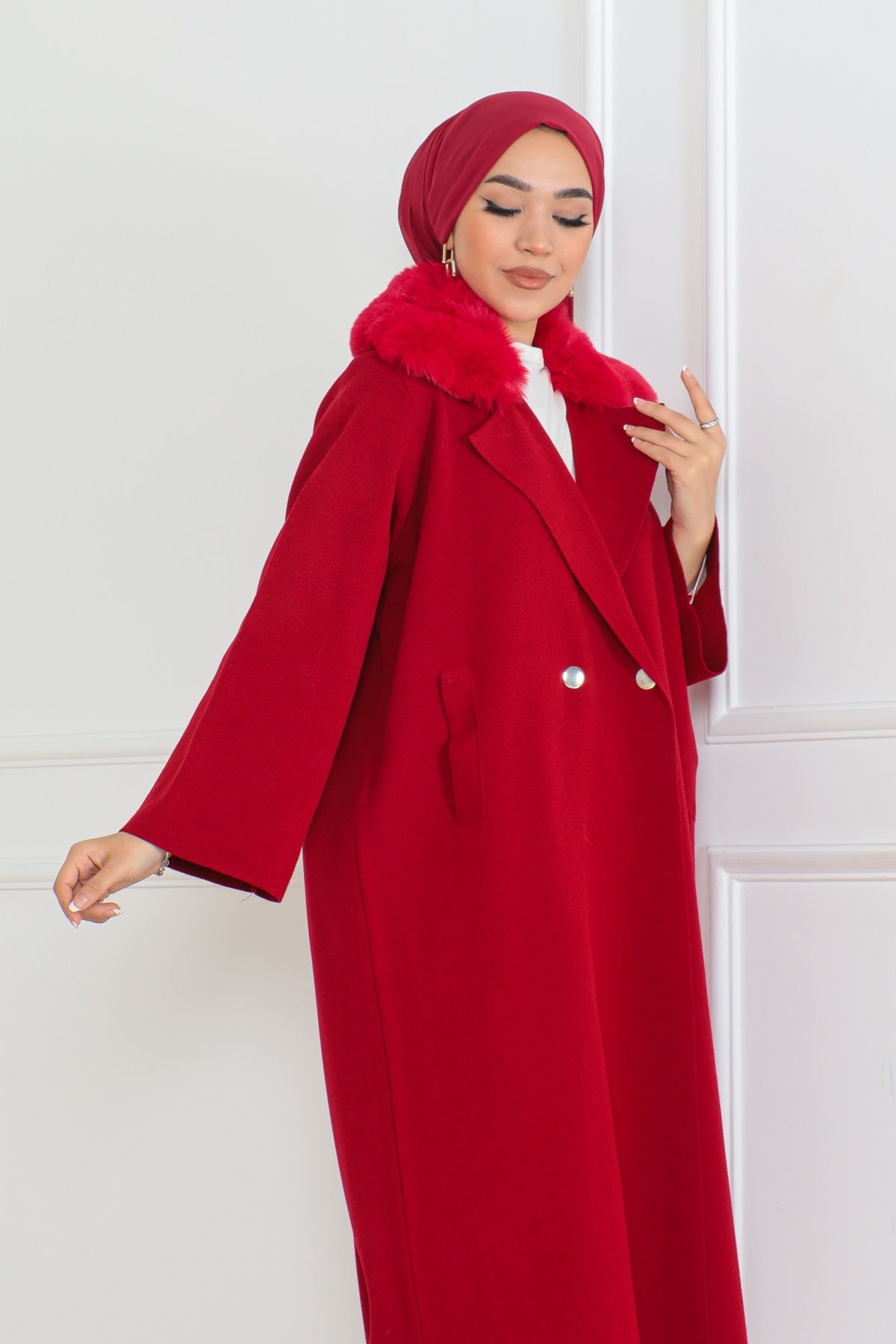 Kürk Hırka Kırmızı