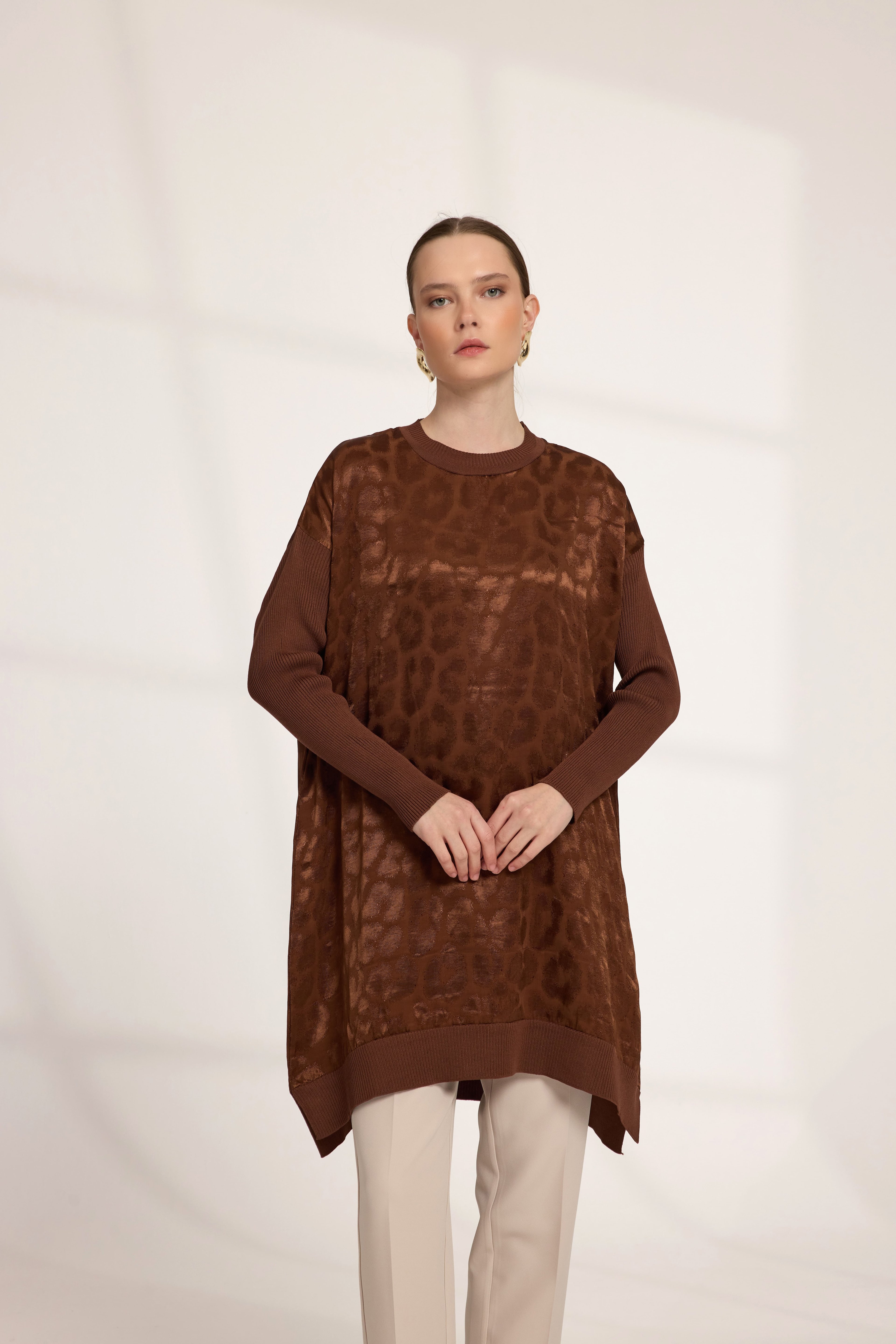 Leopar Tunik Acı Kahve