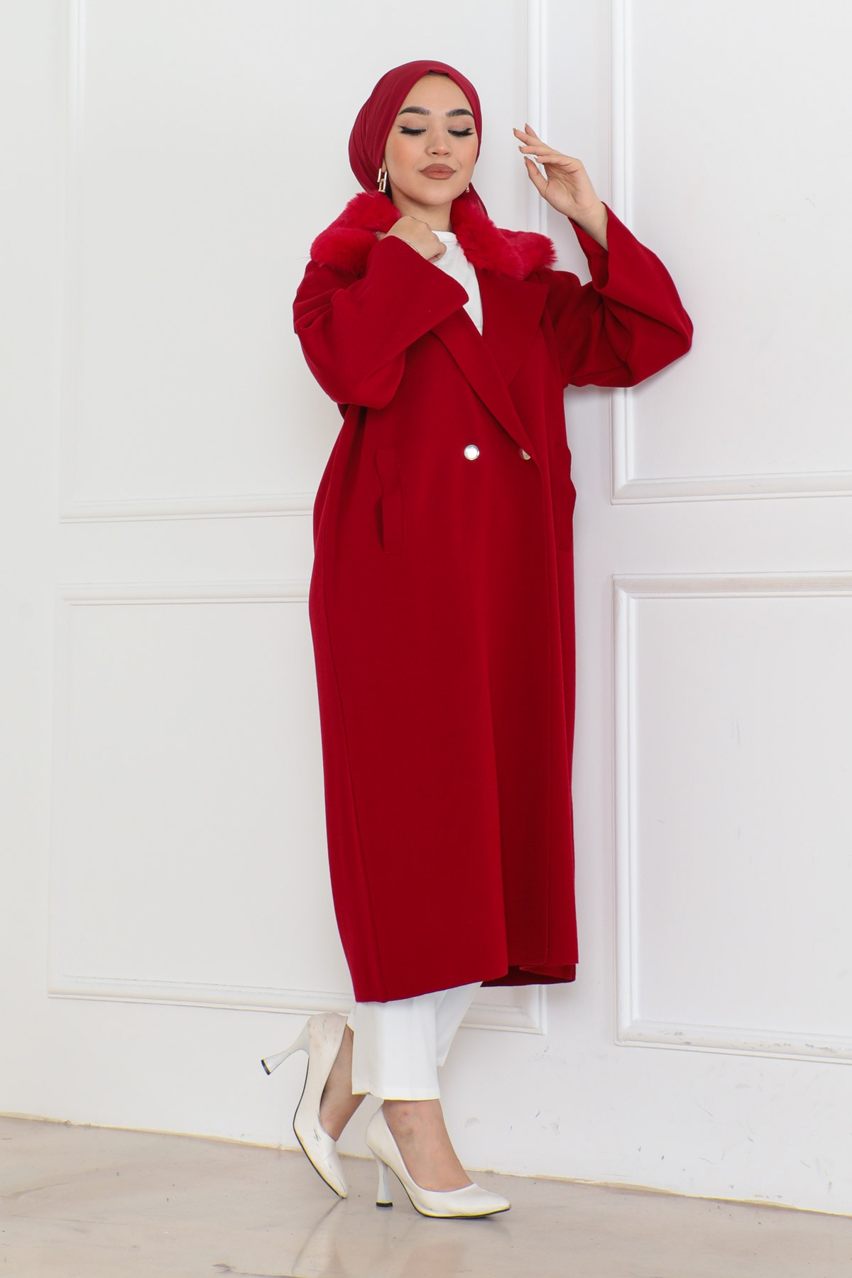 Kürk Hırka Kırmızı