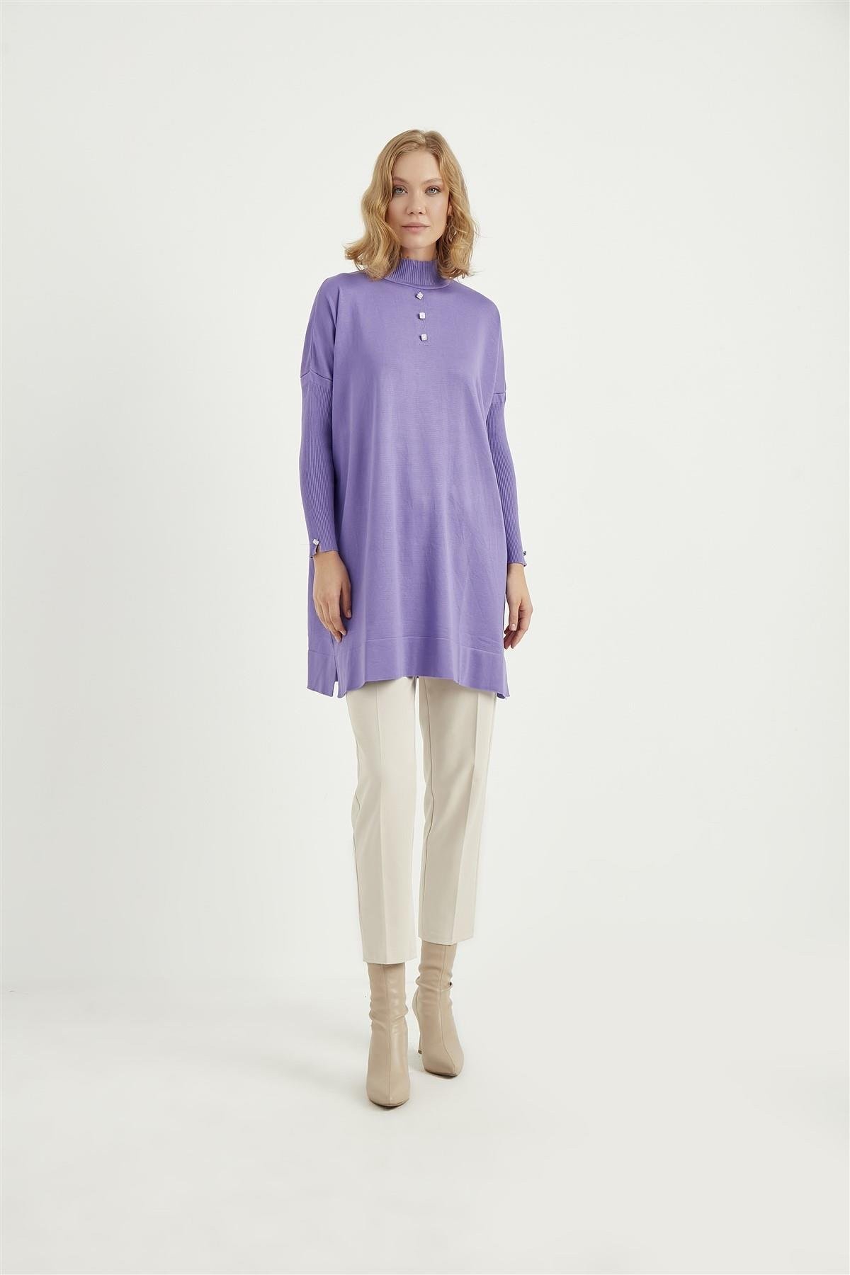Roza Merserize Tunik-Lila