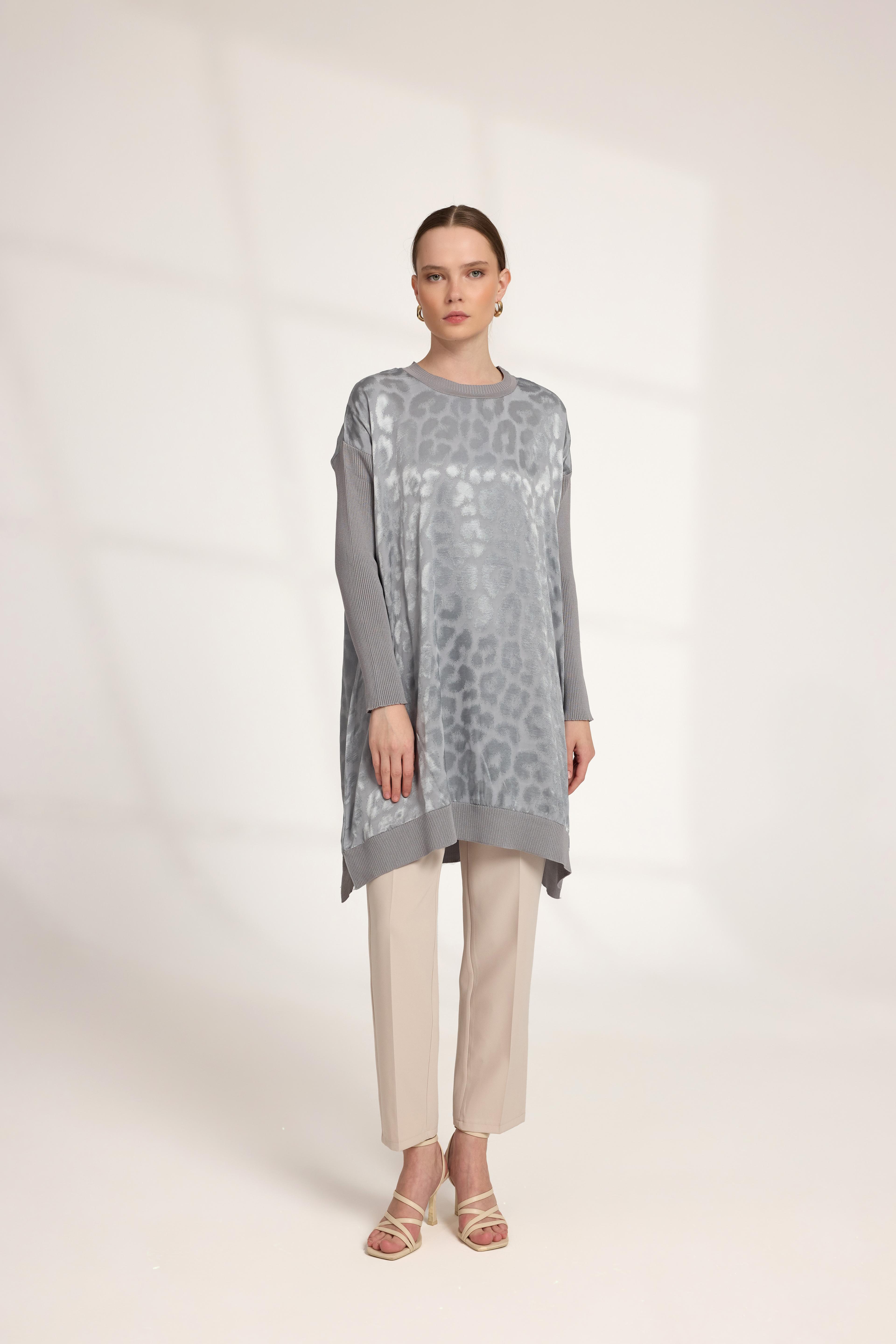 Leopar Tunik Gri