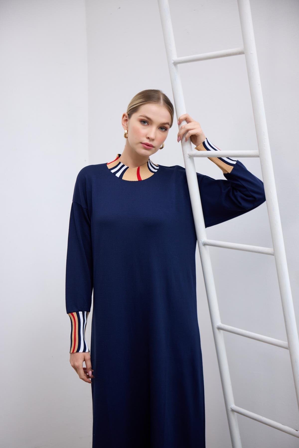 Burbery Elbise-Lacivert