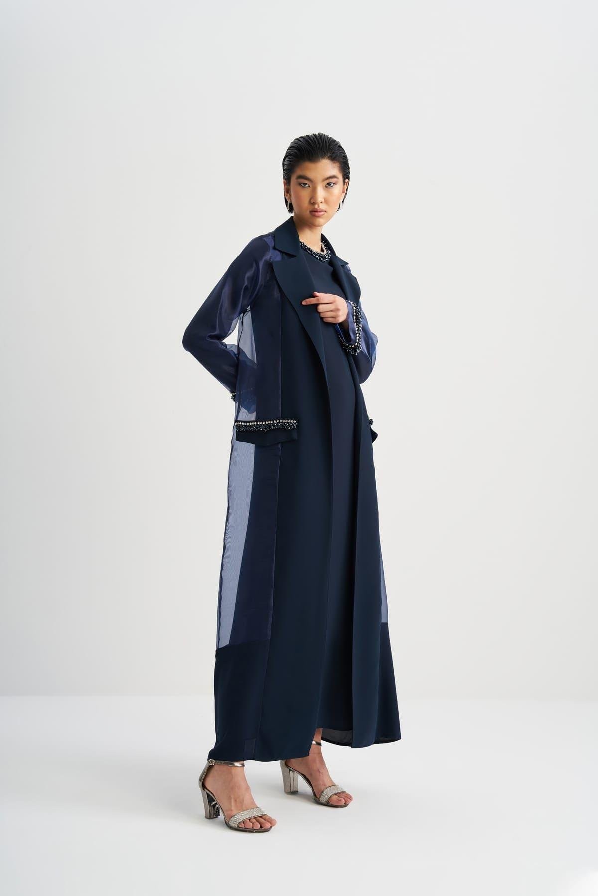 Organze Abaya Lacivert