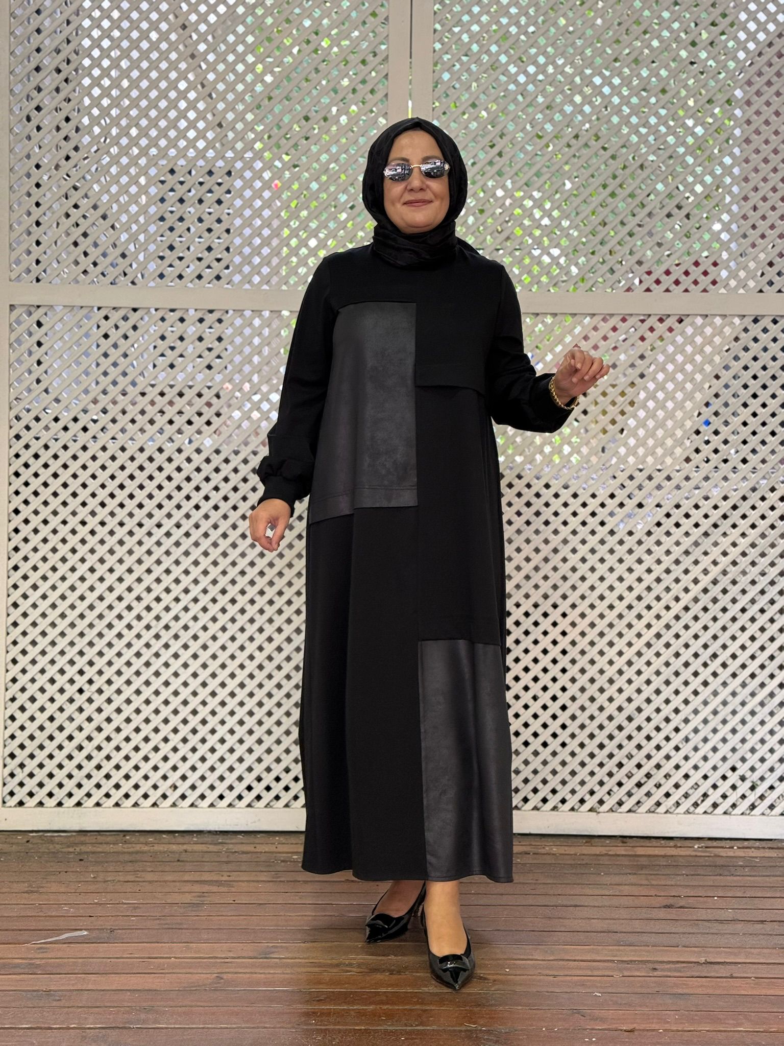 Parçalı Elbise Siyah