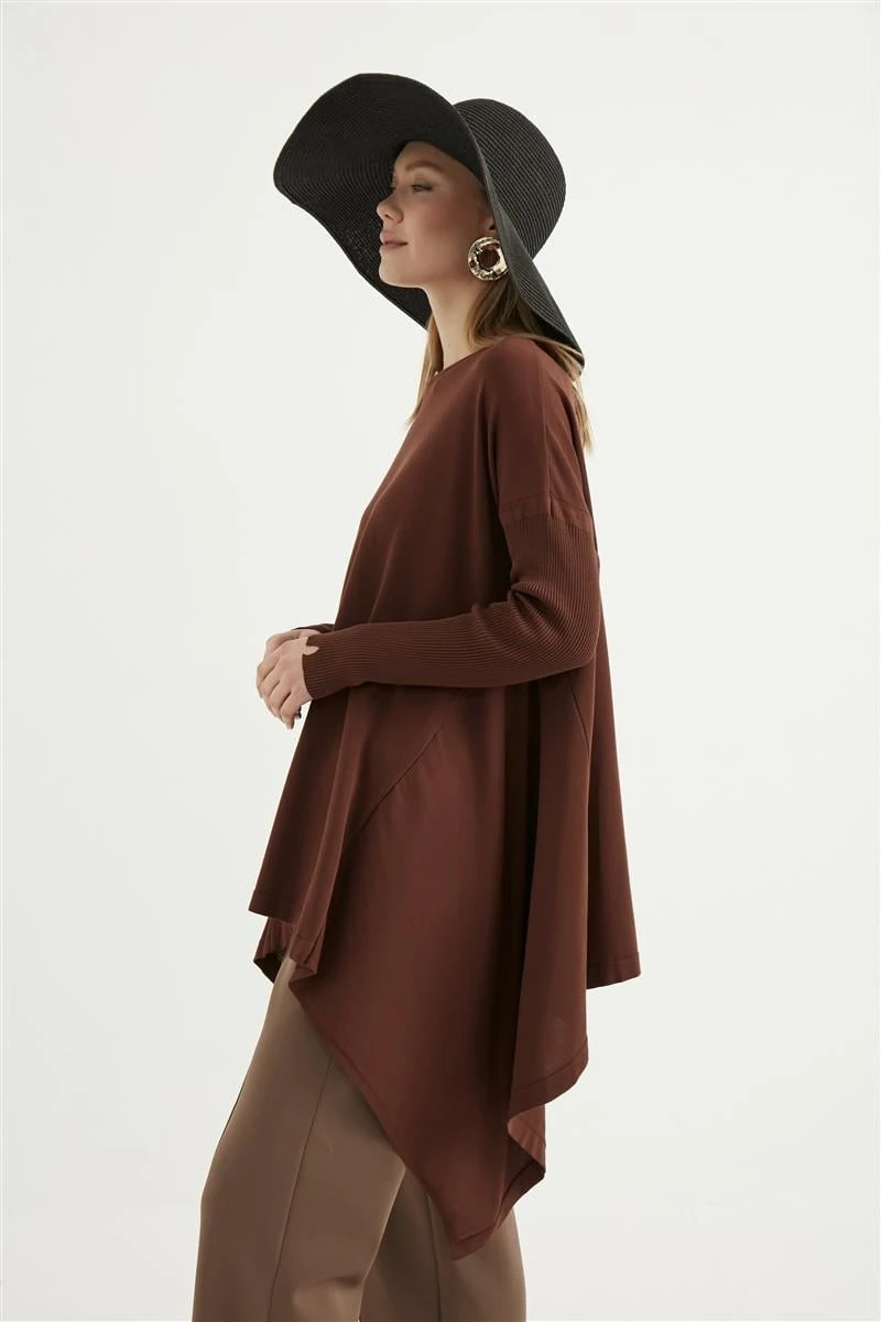 Melinda Verevli Tunik-Kahverengi Series