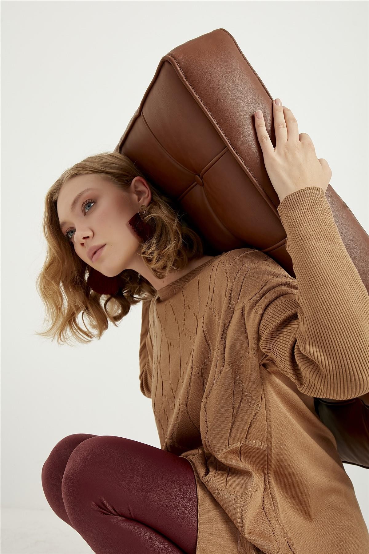 Nora Merserize Tunik Camel