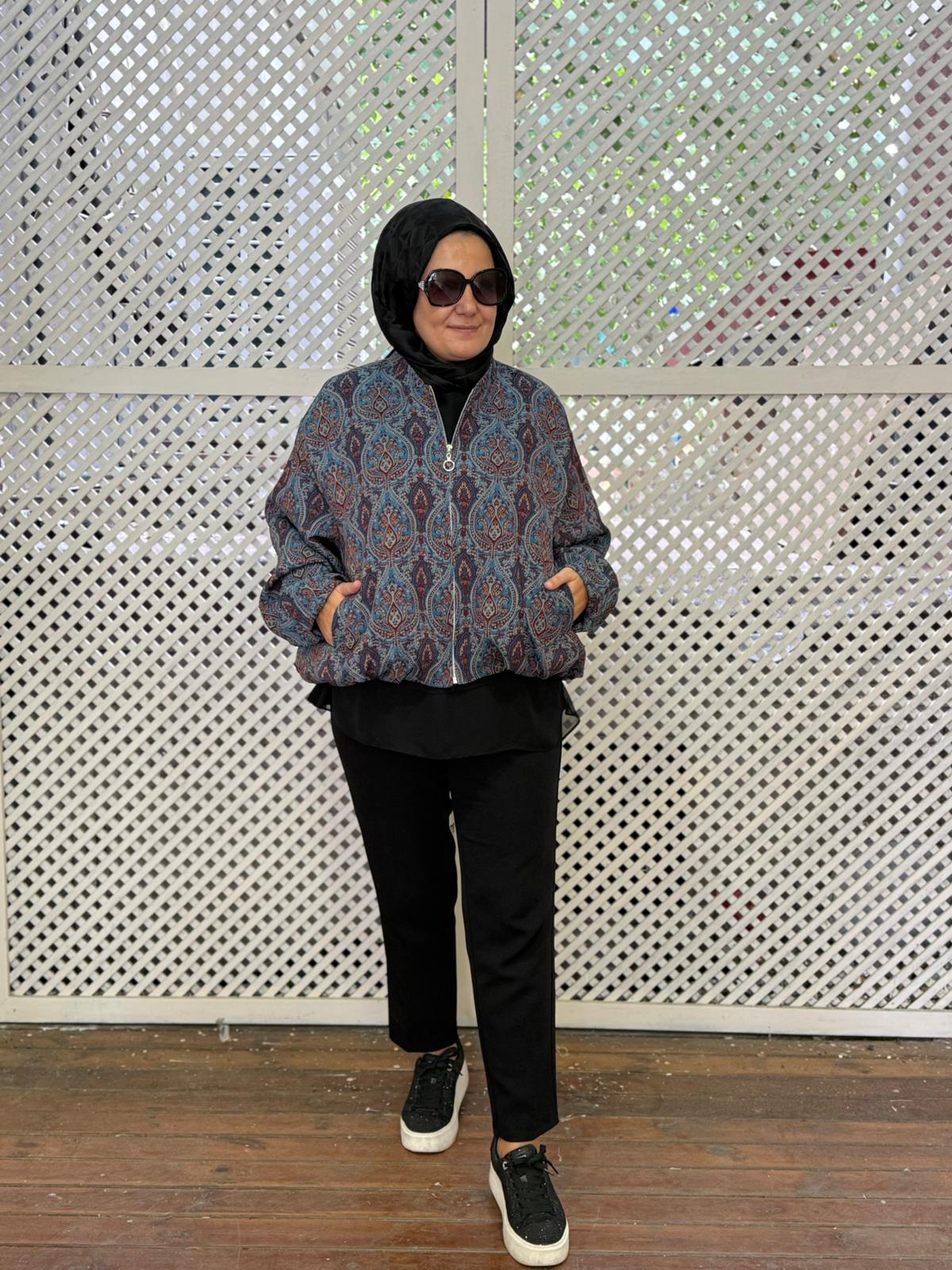 Etnik Desen Bomber Çeket