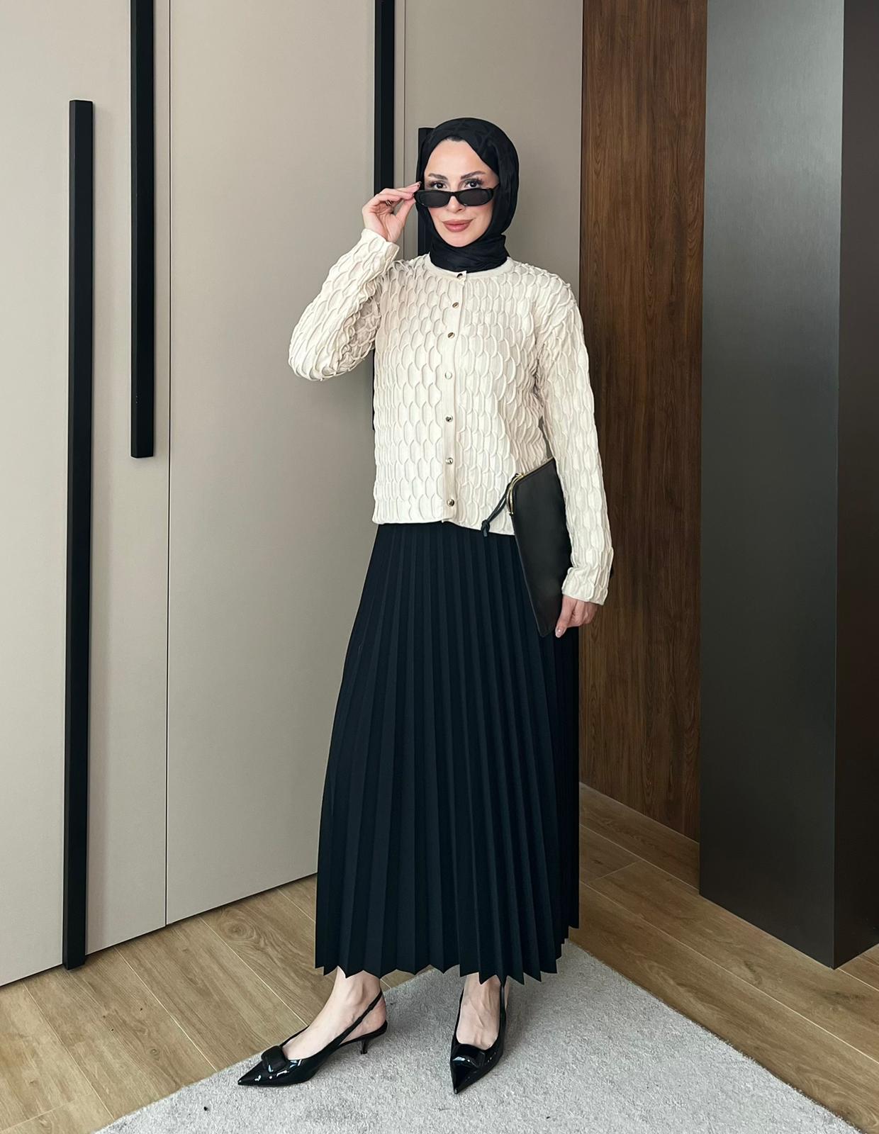 Bisiklet Yaka Hırka - VİZON