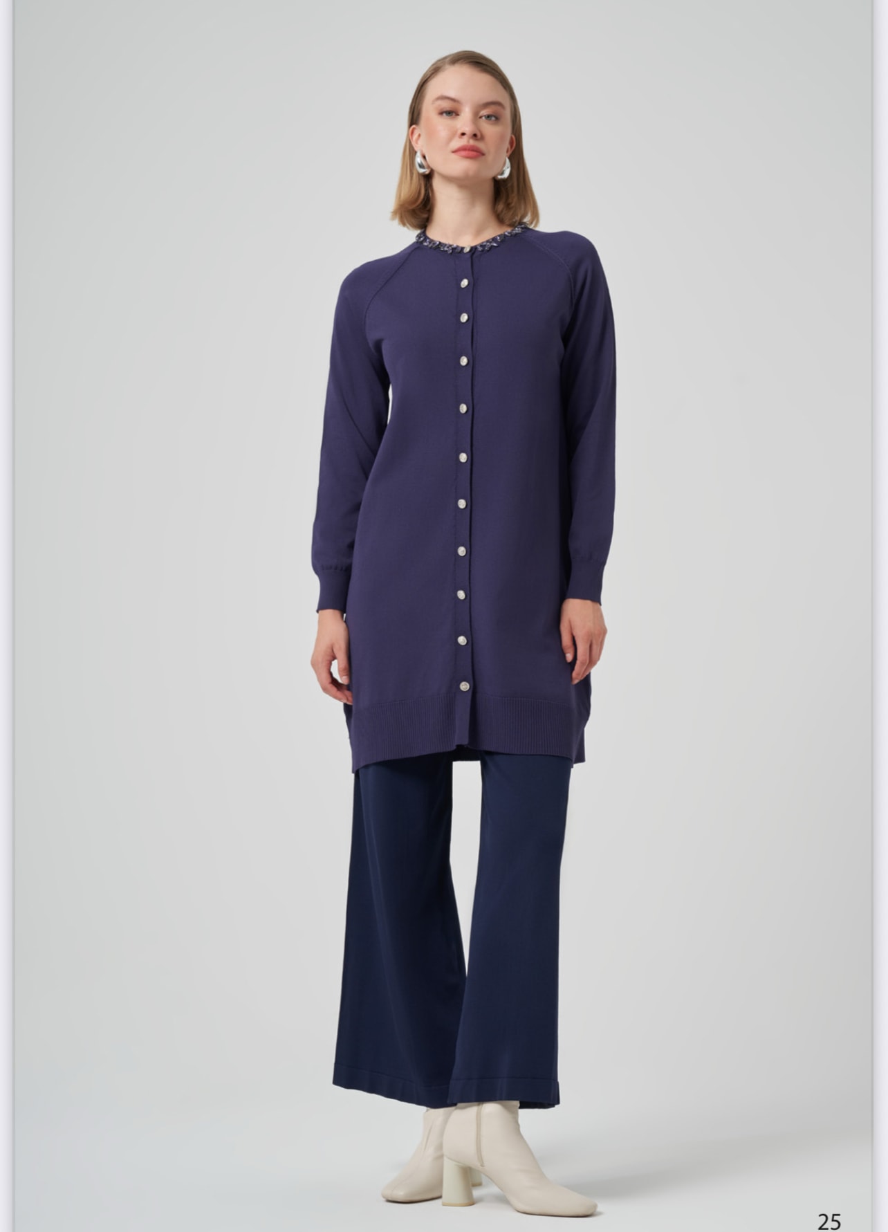 NUSS 300T TAŞLI HIRKA - lacivert