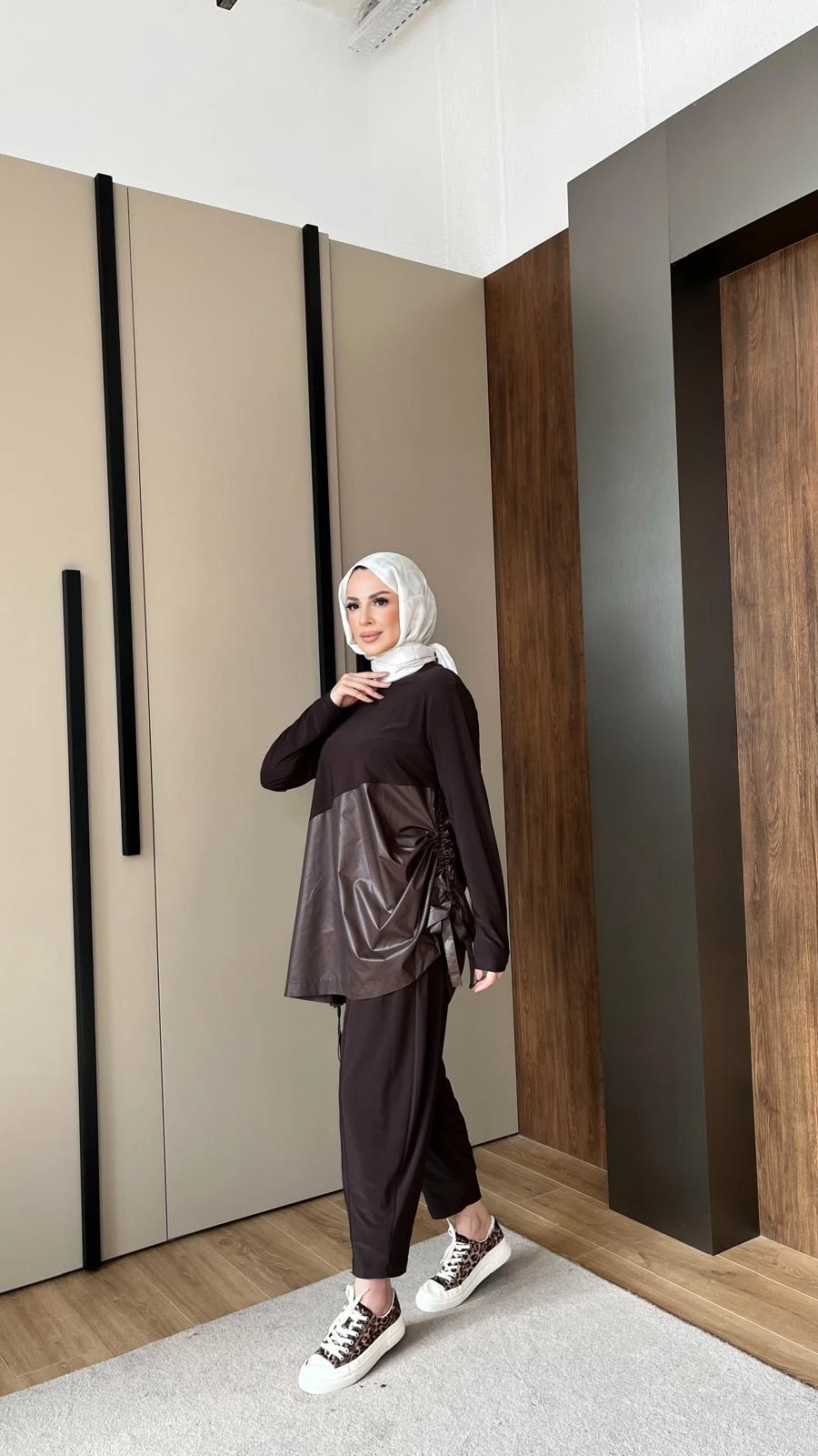 Büzgülü Takım nurcan çetin - Kahverengi