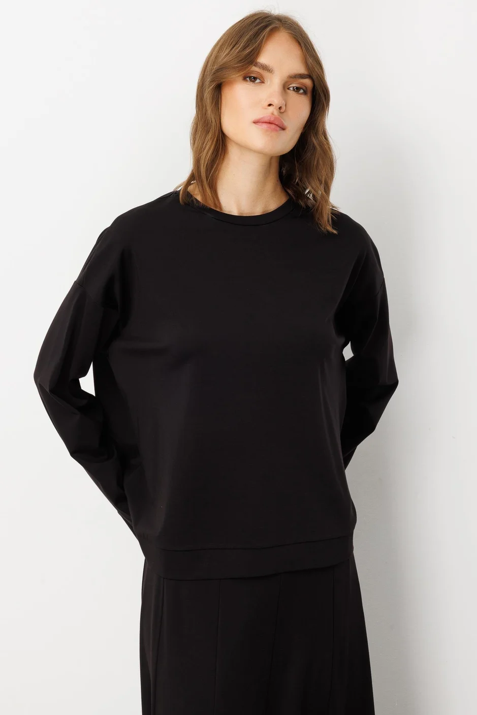 Mybch Örme Ekstra Dökümlü Yumuşak Dokulu Parçalı Etek Kombinli Zamansız Takım