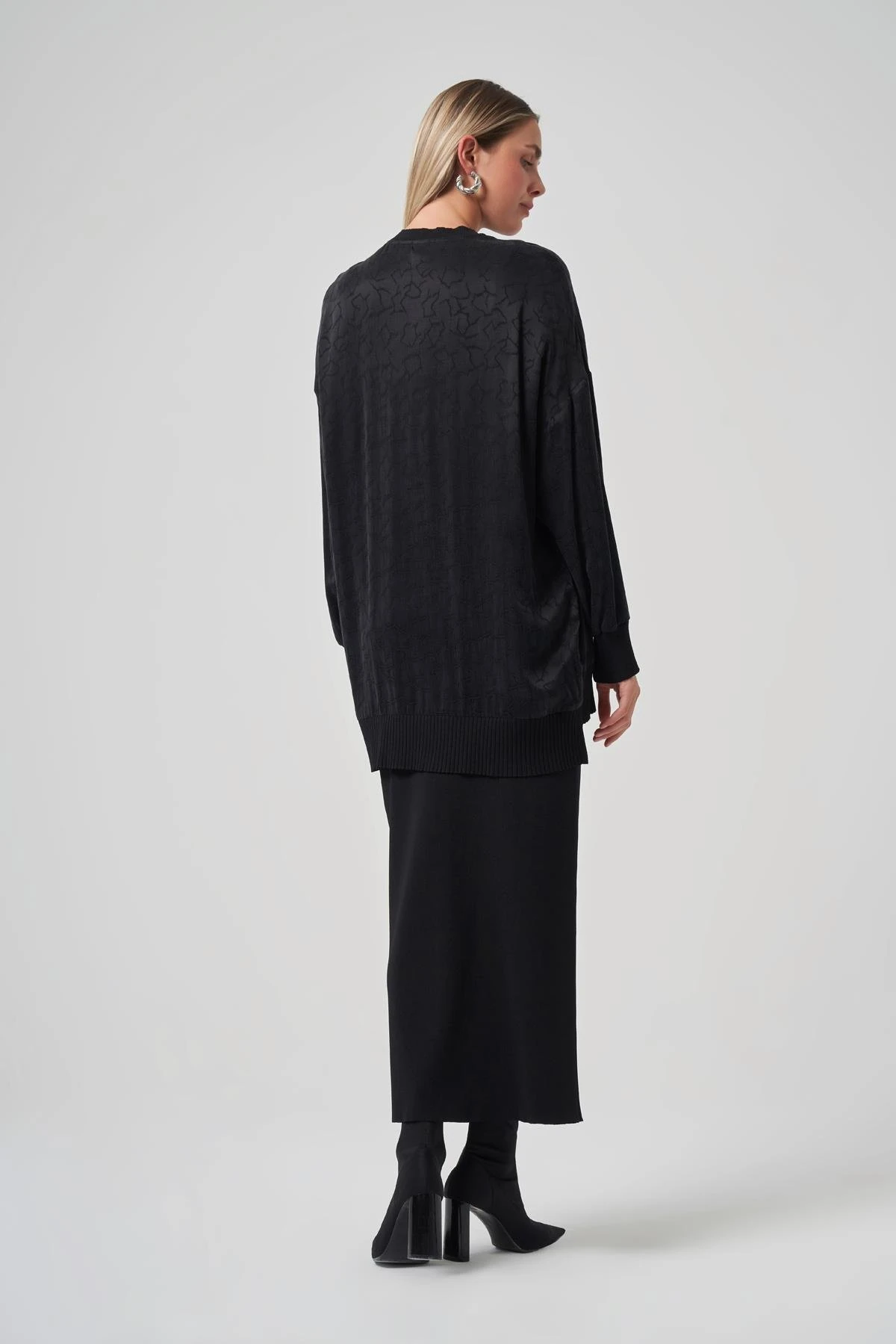  Nuss 3003 Çarpraz Biye Detay Jakarlı Tunik