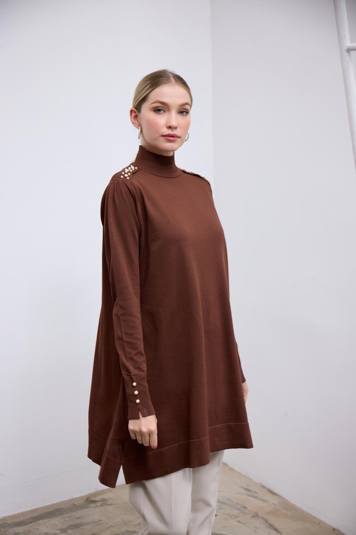 İncila Tunik-Kahverengi
