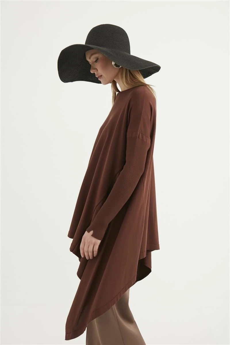 Melinda Verevli Tunik-Kahverengi Series