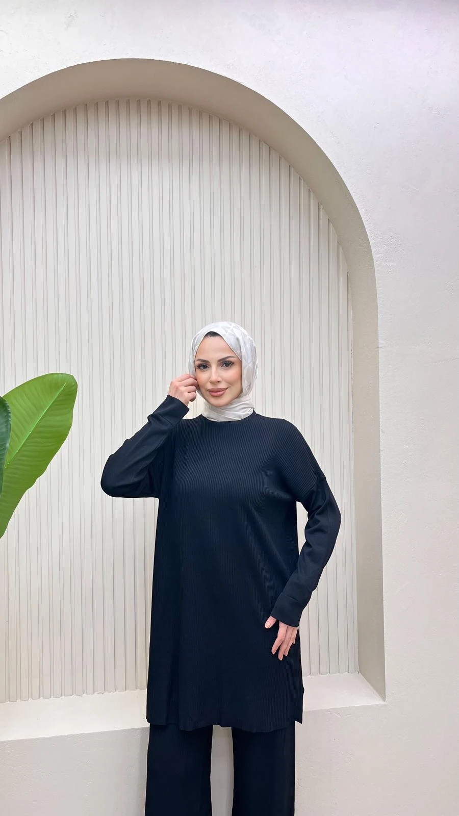 Fitilli Merserize Tunik - SİYAH