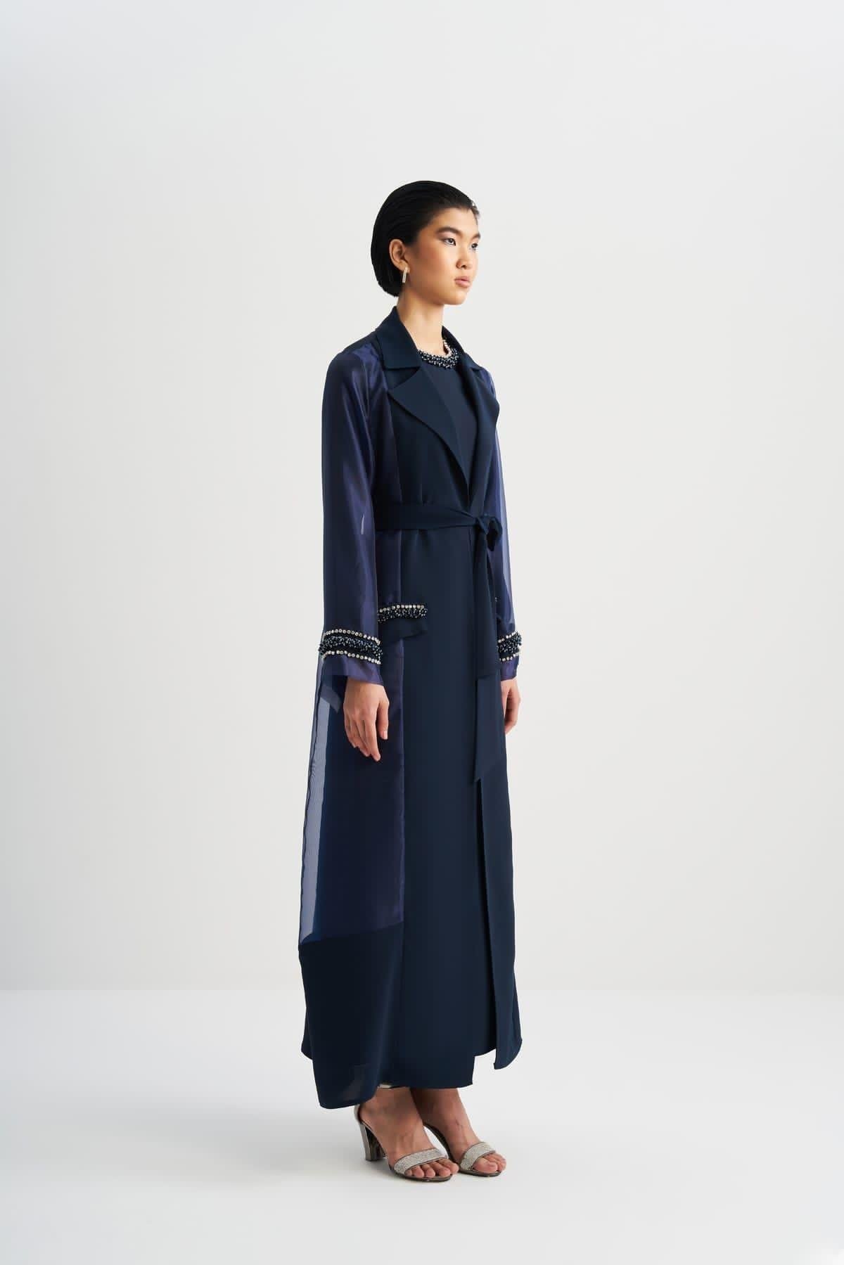 Organze Abaya Lacivert