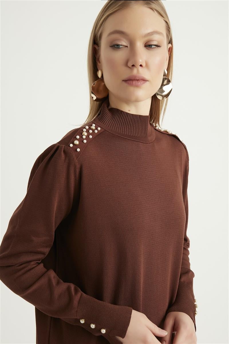 İncila Elbise-Kahverengi