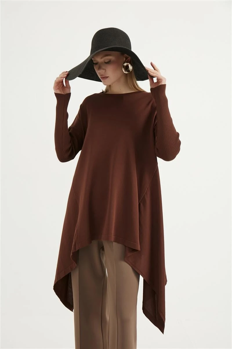 Melinda Verevli Tunik-Kahverengi Series