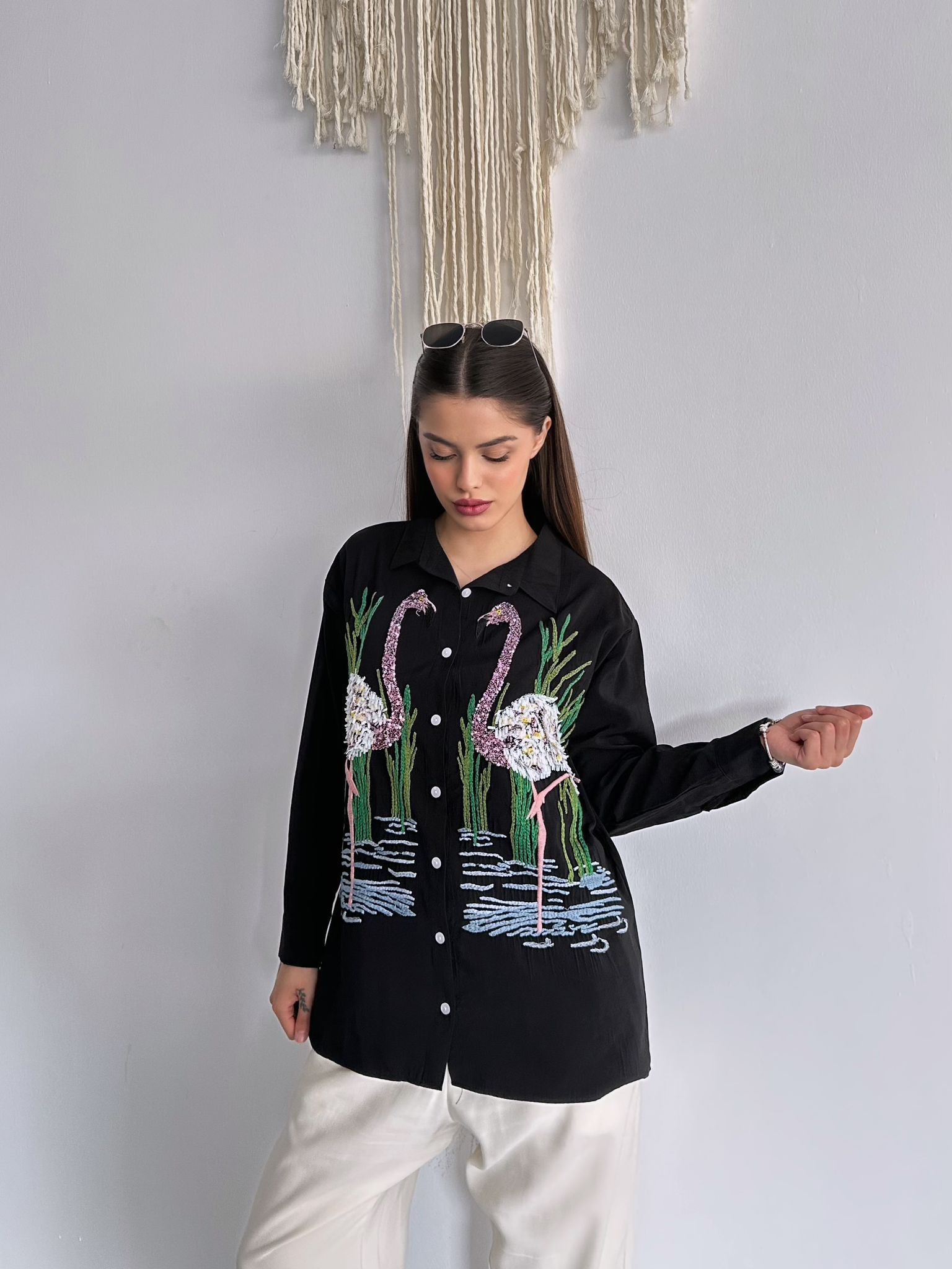 Flamingo Gömlek Siyah
