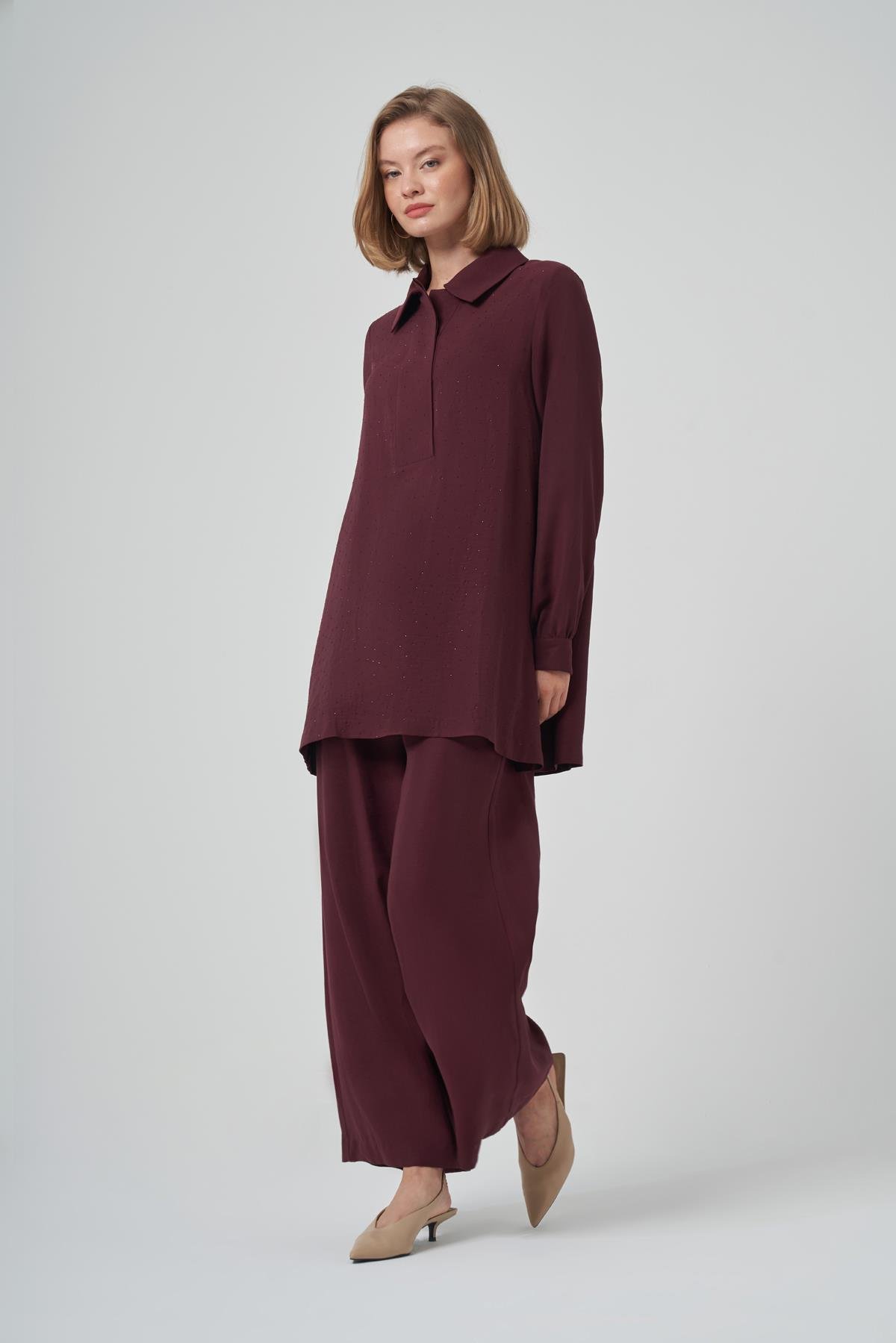 NUSS SUPREM TAŞLI TAKIM 1019 - BORDO