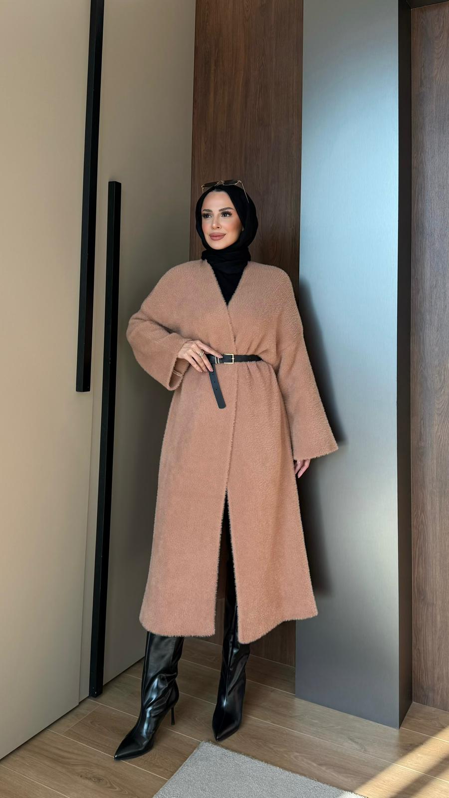 Suna  Peluş Hırka - CAMEL