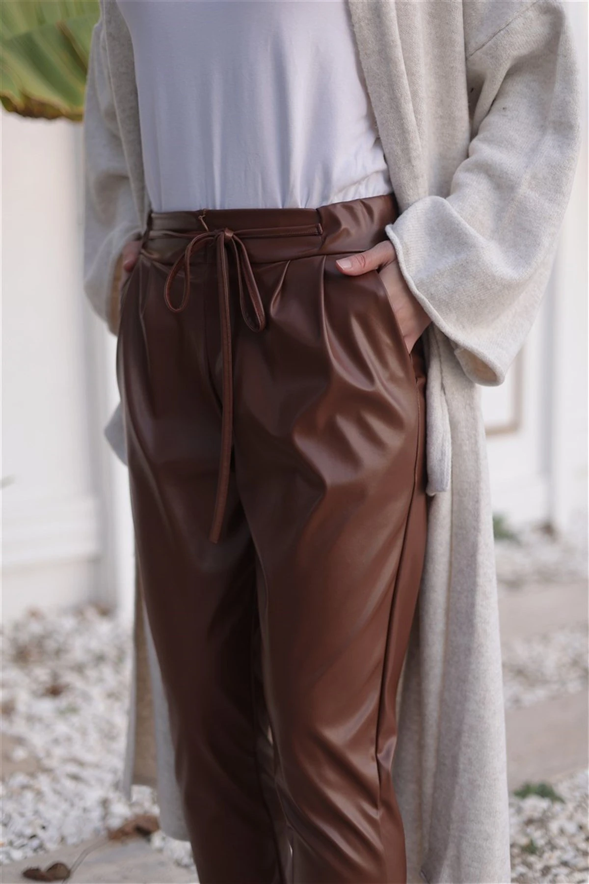 Deri Pantolon Kahverengi