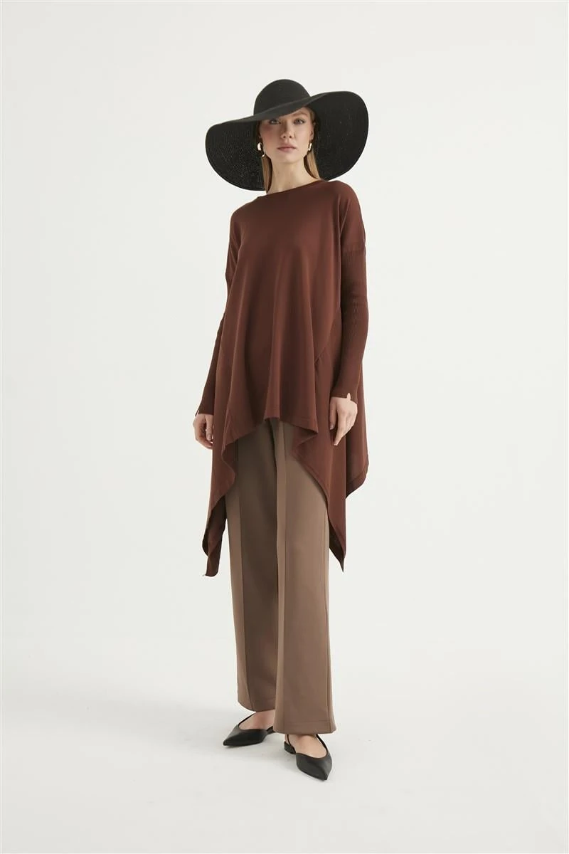 Melinda Verevli Tunik-Kahverengi Series
