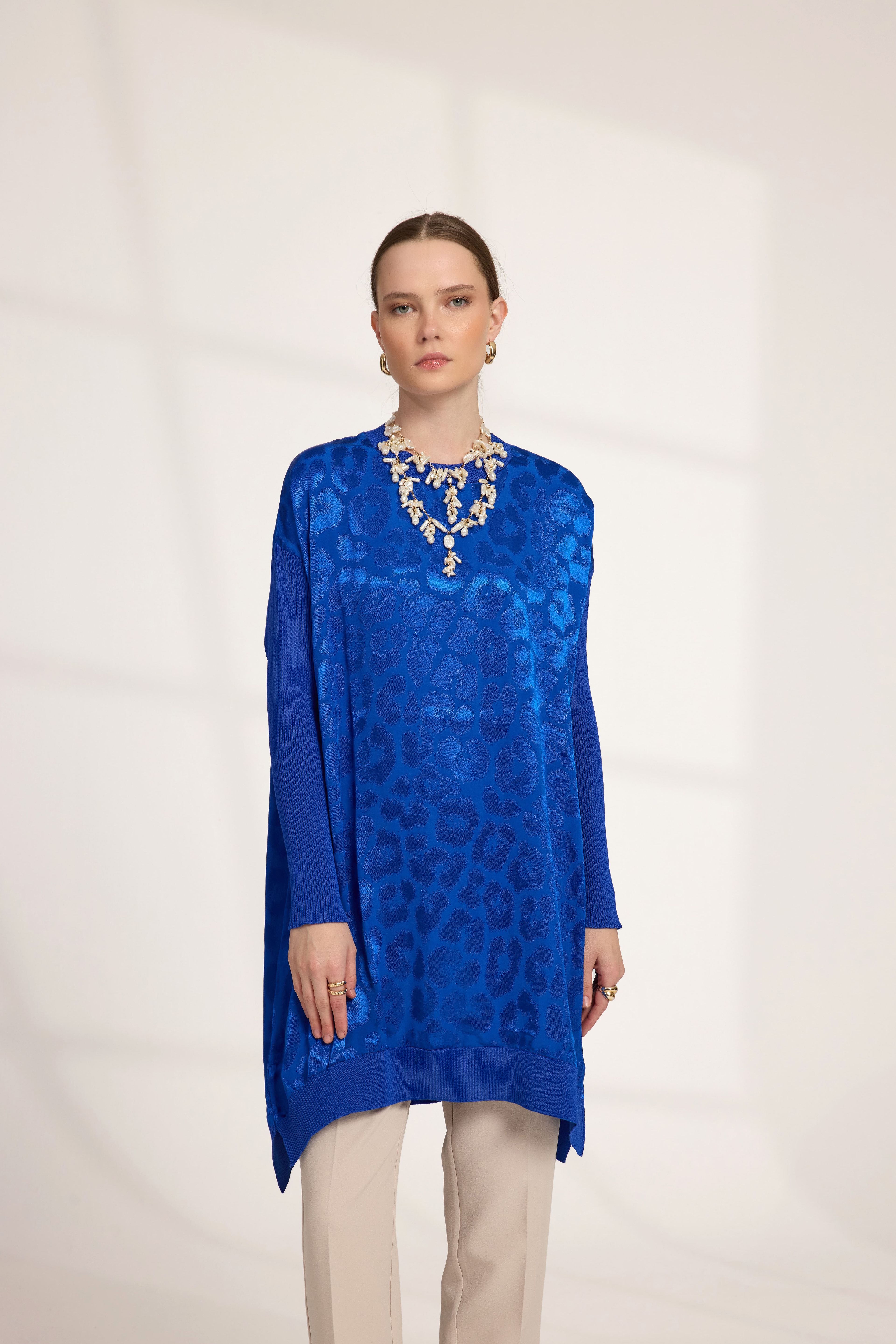 Leopar Tunik Saks