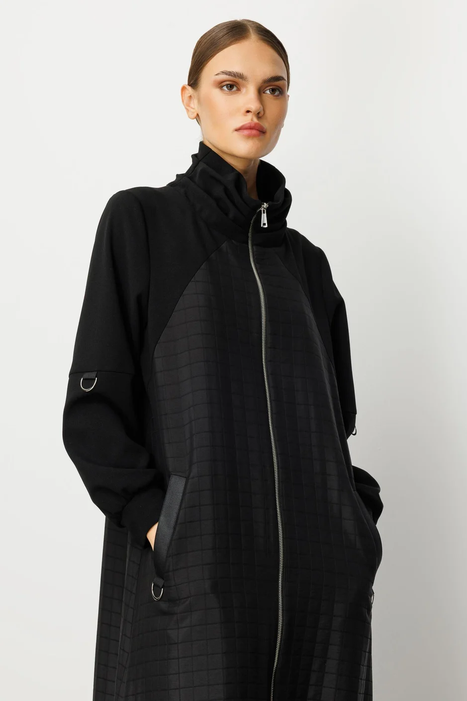 Kare Jakar Krep Doku Mix Astarlı Mevsimlik Spor Trench