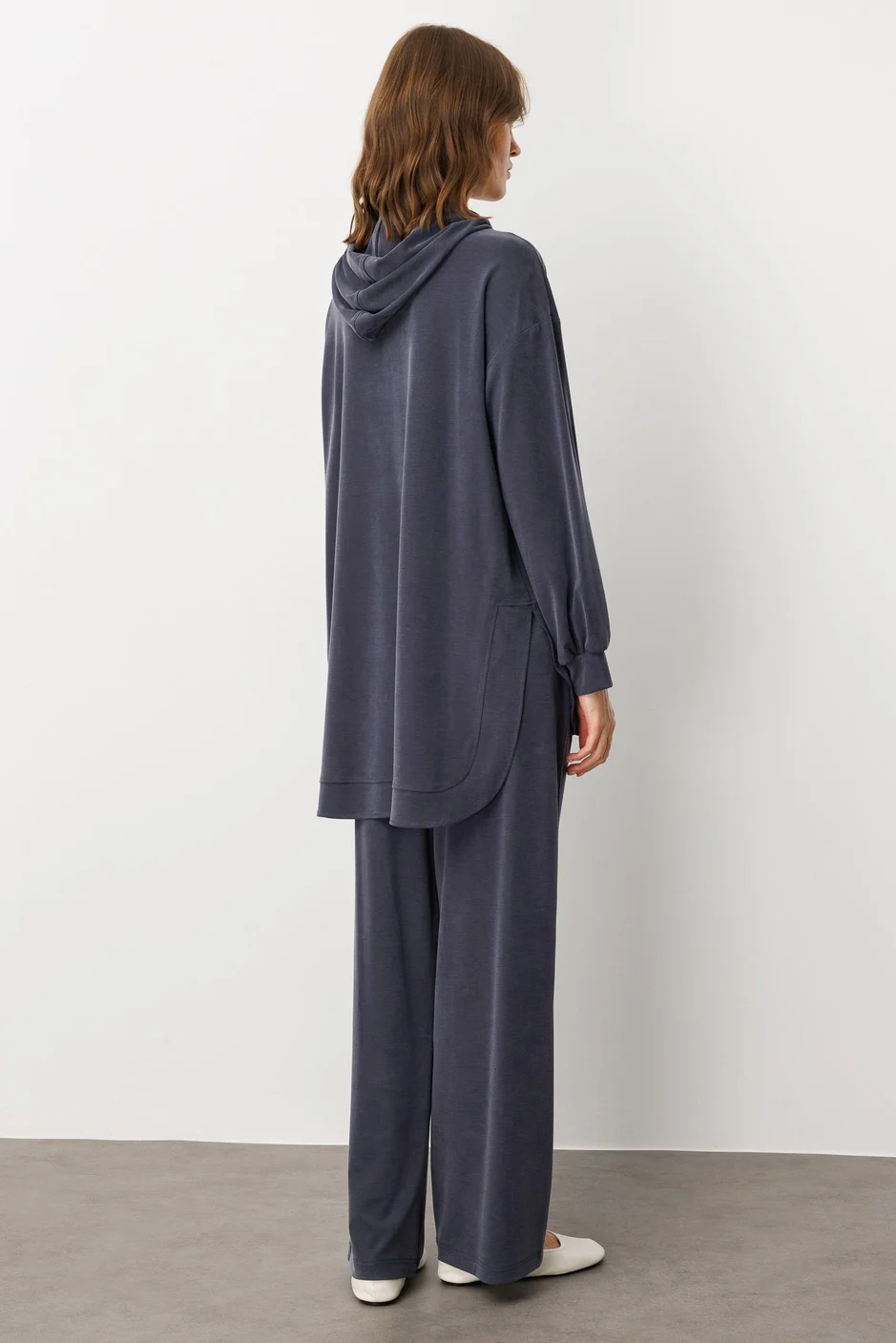 Soft Örme (miccell %55 doğal içerik) Elişi Detaylı Pantalon Kombin Takım