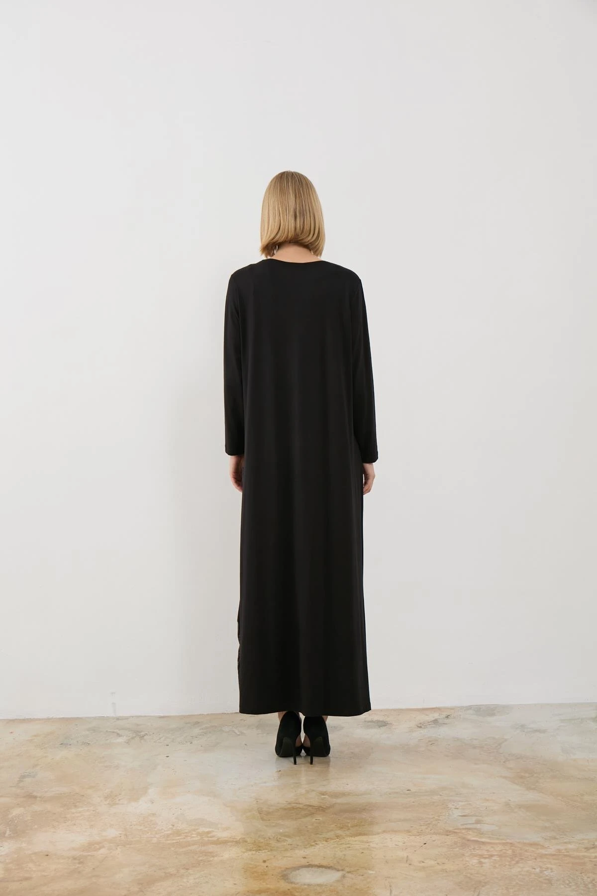 Lena Baklava Desen Elbise Siyah