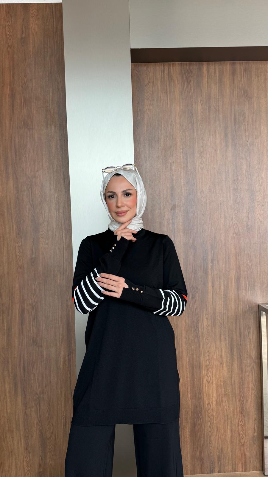 ÇİZGİ DETAYLI MERSERİZE TAKIM