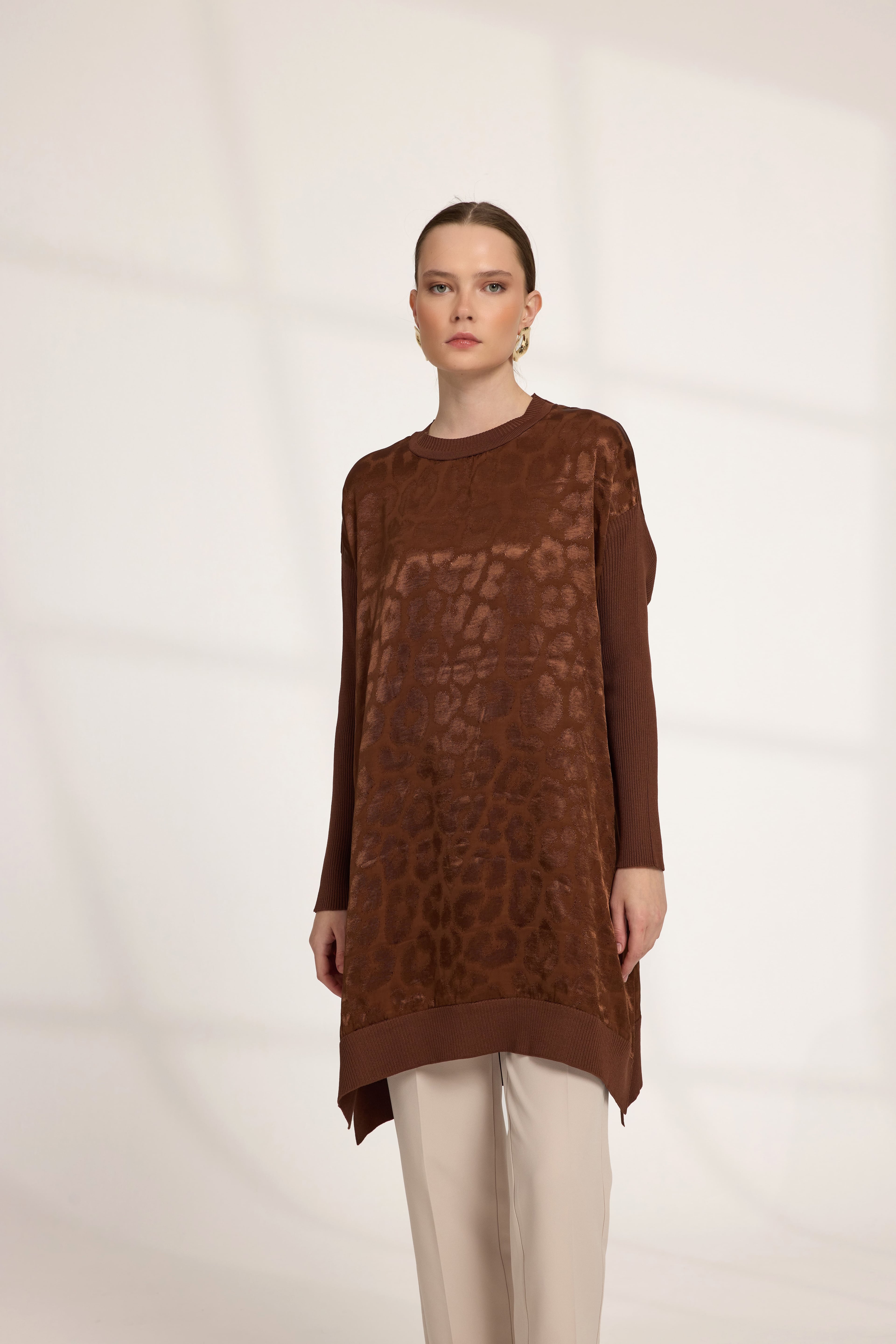 Leopar Tunik Acı Kahve