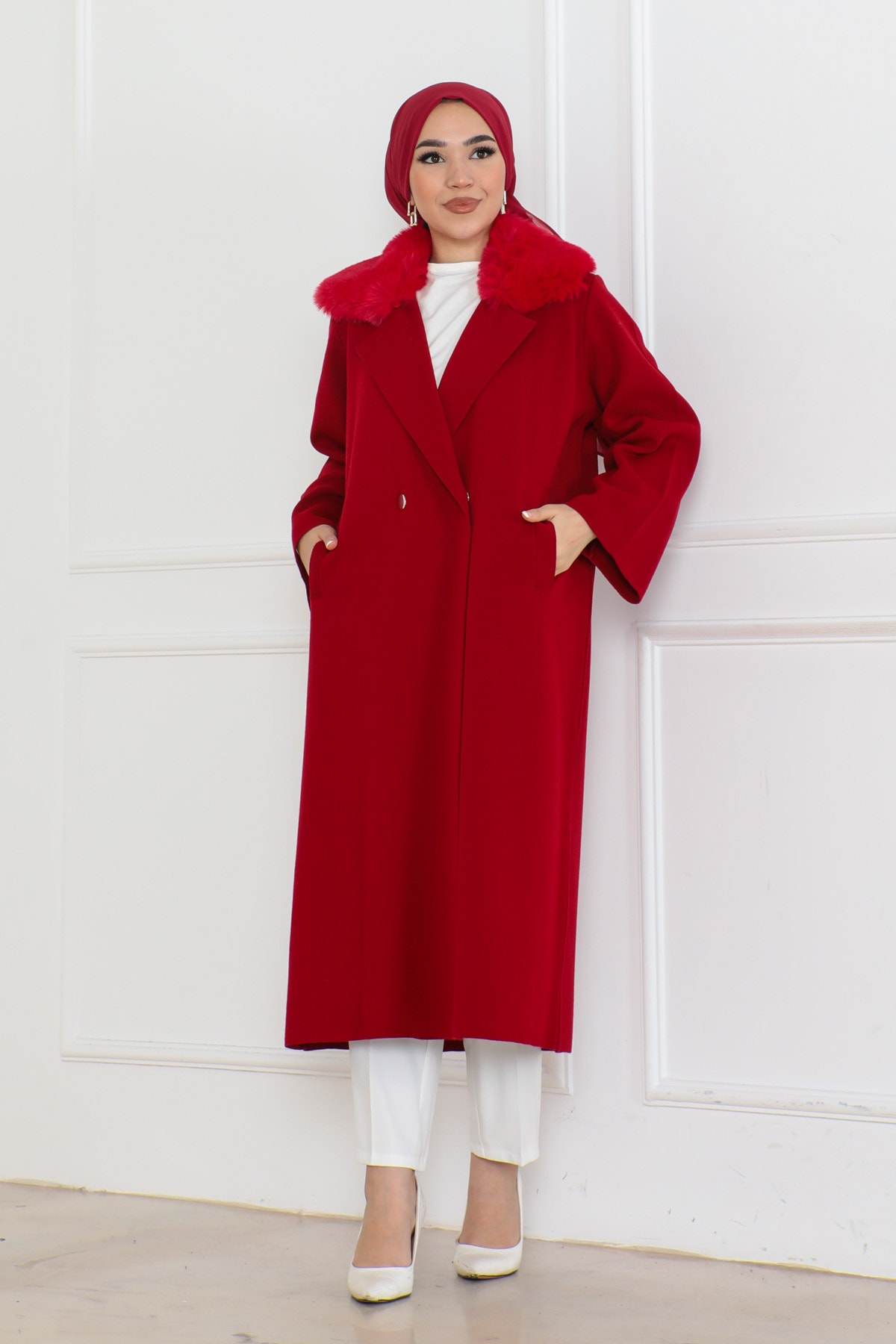 Kürk Hırka Kırmızı