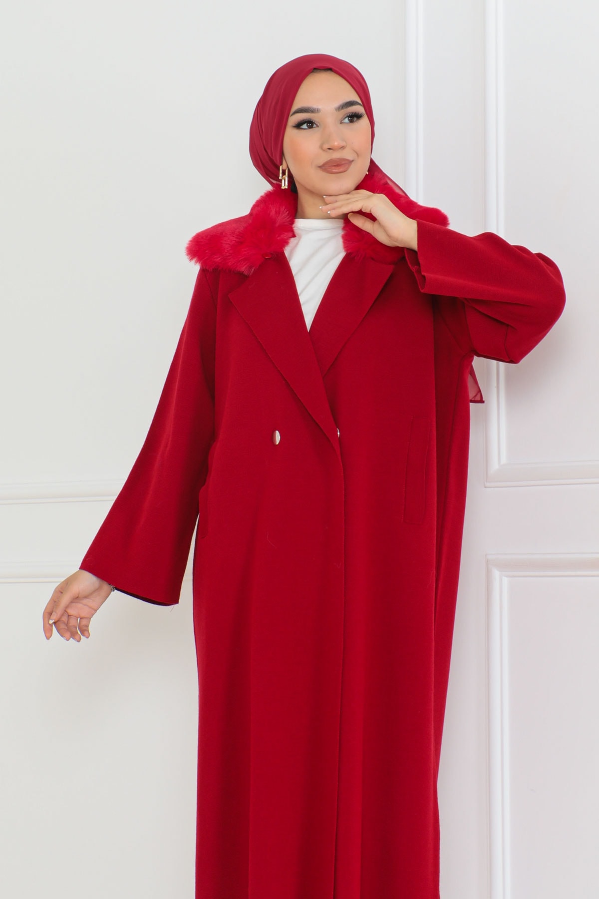 Kürk Hırka Kırmızı