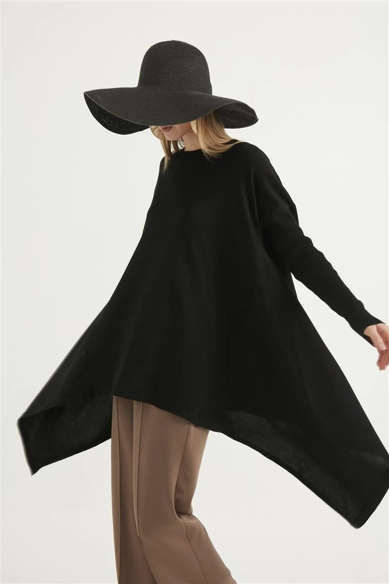 Melinda Verevli Tunik-Siyah