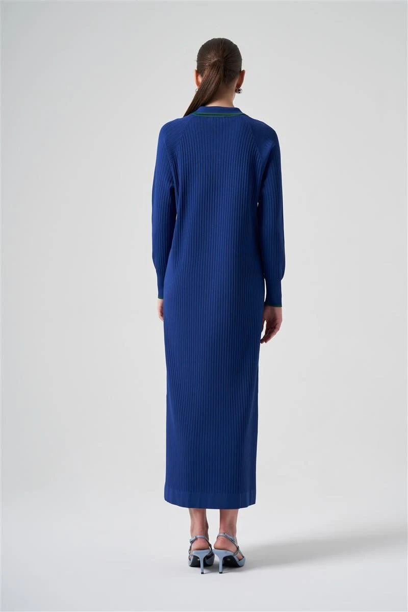 Polo Yaka Nus Elbise-Saks