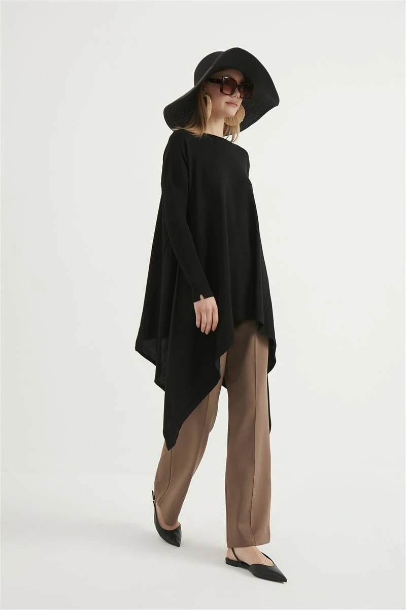 Melinda Verevli Tunik-Siyah