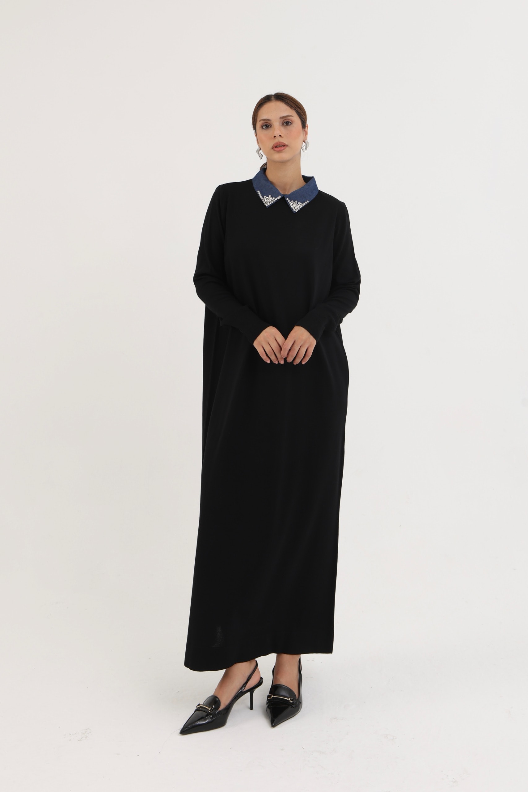 Kot Yaka Merserize Elbise