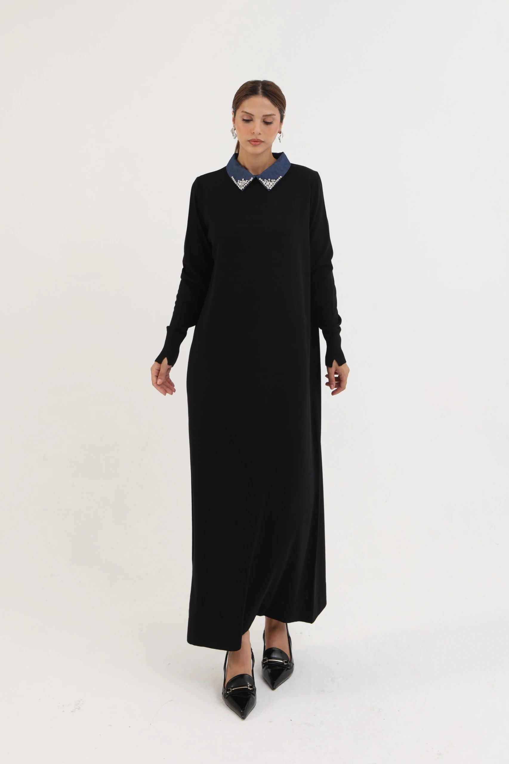 Kot Yaka Merserize Elbise